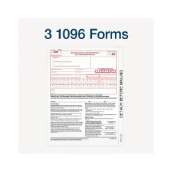 New 2024 1099-NEC Tax Form, 4-Part, 3-Up, Copy A, 1, B, 2, 24/Pack (STAX524NEC-24) Tax Forms