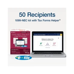 Hot 2024 1099-NEC Tax Form with 10 e-files, 4-Part, 3-Up, Copy A, 1, B, 2, 50/Pack (STAX550NEC-24) Tax Forms