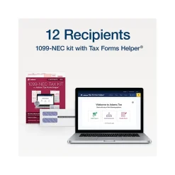 2024 1099-NEC Tax Form with Self-Seal Envelope, 4-Part, 3-Up, Copy A, 1, B, 2, 12/Pack (STAX512NEC-24) Tax Forms