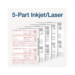 Discount 2024 1099-R Tax Form with Access to Tax Forms Helper, 5-Part, 2-Up, Copy A, 1, B, 2, 10/Pack (STAX5R-24) Tax Forms