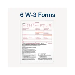 Online 2024 W-2 Tax Form with W-3 Forms and Access to Tax Forms Helper, 6-Part, 2-Up, Copy A, 1, B, C, 2, D, 50/Pack Tax Forms