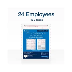 Online 2024 W-2 Tax Form with W-3 Forms, 6-Part, 2-Up, Copy A, D/1, B, C, 2, 24/Pack (STAX624-24) Tax Forms