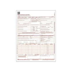 CMS-1500 1 Part Health Insurance Claims, 100/Pack (ABF CMS1500L1V) Medical Forms