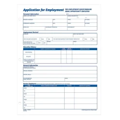 Discount Employment Applications, 50/Pad, 2 Pads/Pack (ABF 9661) Hr Forms