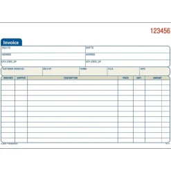 Sale 2-Part Carbonless Invoices, 5.5625" x 8.4375", 50 Sets/Book (DC5840) Business Forms