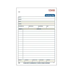 3-Part Carbonless Packing Slips, 7.94"L x 5.56"W, 50 Sets/Book (T5082) Business Forms