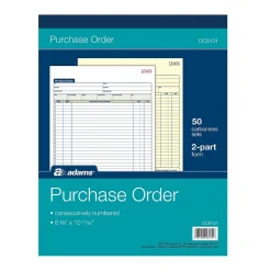 2-Part Carbonless Purchase Order, 8 3/8" x 11 7/16", 50 Sets/Book (DC8131) Business Forms
