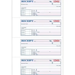Clearance 3-Part Carbonless Receipt Book, 10.88" x 7.63", 100 Sets/Book (TC1182) Accounting & Record Journals