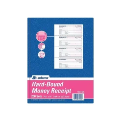 Outlet 3-Part Carbonless Receipts Hardbound Book, 2.75"L x 7"W, 200 Forms/Hardbound Book (TCH1185) Accounting & Record Journals