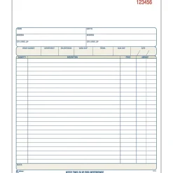 Hot 2-Part Carbonless Work Orders, 8.375" x 10.4375", 50 Sets/Book (DC8100) Business Forms