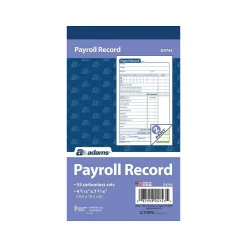 Best 2-Part Employee Payroll Record Book, Each (ABF D4743) Hr Forms
