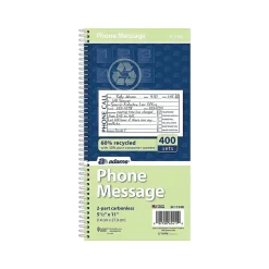 Adams Phone Message Pad, 5.5" x 11", Ruled, White, 100 Sheets/Pad (SC1154R) Best