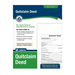 Hot Quitclaim Deed, Form and Instructions, 8.5" x 11", 4 Sets/Book (LF298) Business Forms