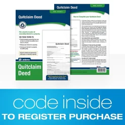Hot Quitclaim Deed, Form and Instructions, 8.5" x 11", 4 Sets/Book (LF298) Business Forms