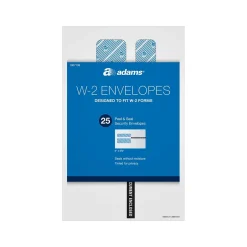 Adams Self-Seal Security-Tinted Double-Window W-2 Tax Envelope, White, 25/Pack (STAX2-24)* Security Tinted
