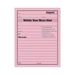 Adams While You Were Out Message Pads, 4.25" x 5.5", Pink, 50 Sheets/Pad, 24 Pads/Pack (9711) Discount