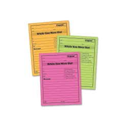 Adams While You Were Out Memo Pads, 4.25" x 5.5", Assorted Colors, 50 Sheets/Pad, 6 Pads/Pack (9711NEON) Sale