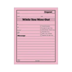 Adams While You Were Out Message Pads, 4.25" x 5.5", Pink, 50 Sheets/Pad, 12 Pads/Pack (9711D) Discount
