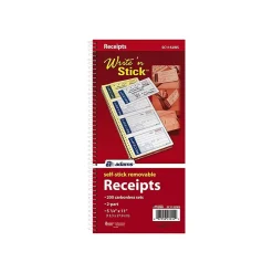 Best Write 'N Stick 2-Part Carbonless Receipts Book, 2.75" x 4.75", White, 200 Forms/Book (SC1152WS) Accounting & Record Journals