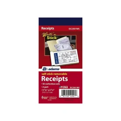 Clearance Write 'N Stick Receipt Book, 2.75" x 5.38", White, 50/Pack (ABF DC2501WS) Accounting & Record Journals