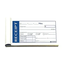 Clearance Write 'N Stick Receipt Book, 2.75" x 5.38", White, 50/Pack (ABF DC2501WS) Accounting & Record Journals