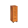 Clearance 40.28" Solid Pine Roll Cart with 8 Drawers, Medium Pine (76156) Storage Cabinets
