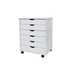 25.43" Wood Drawer Cabinet, Whitewash (76181) Storage Cabinets