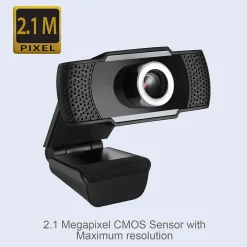Adesso CyberTrack HD 1920 x 1080 USB Webcam with Built-in Microphone, TAA Compliant, 2.1 Megapixels, Black (CyberTrack H4-TAA)* Webcams