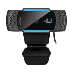 Adesso CyberTrack HD 1920x1080 Webcam, 2.1 Megapixels, Black/Blue (CYBERTRACKH5-TAA)* Webcams