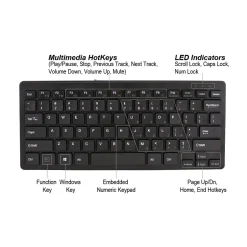 Adesso SlimTouch Mini Wired Gaming Keyboard, Black (AKB-111UB)* Keyboards