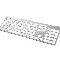 Adesso Wired Multi-OS Scissor Switch Keyboard with Copilot AI Hotkey, White (AKB-730UW)* Keyboards
