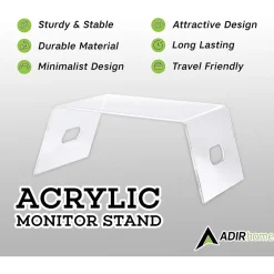 AdirHome Acrylic Laptop/Monitor Stand, Clear (516-CLR)* Monitor Mounts & Stands