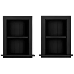 Hot 1-Shelf Wood Bathroom Recessed Wall Shelf, 19" x 12.75" x 4.75", Black, 2/Pack (515-01-BLK-2PK) Shelving