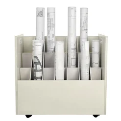Hot 21-Slot Mobile Roll File, 28.5"H x 30"W x 15.75"D, White, 2/Pack (625-WHI-2PK) File Cabinets
