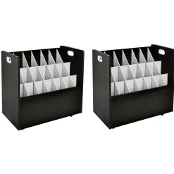 Discount 21-Slot Mobile Roll File, 28.5"H x 30"W x 15.75"D, Black (625-BLK-2PK) File Cabinets