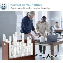 Outlet 50-Slot Mobile Roll File, 28.5"H x 30"W x 15.75"D, Mahogany (626-MA-2PK) File Cabinets