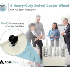 50-Slot Mobile Roll File, Lockable, 28.5