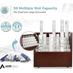 Outlet 50-Slot Mobile Roll File, 28.5