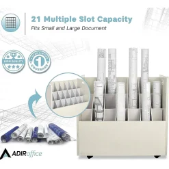 Online 21-Slot Mobile Roll File, Lockable, 28.5