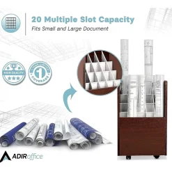 Best 20-Slot Mobile Roll File, Lockable, 24.75