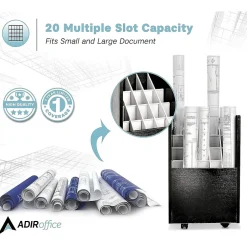 Sale 20-Slot Mobile Roll File, Lockable, 24.75