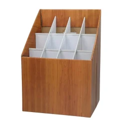 Outlet 12-Slot Roll File Box, Walnut, 22"H x 15"W x 12"D, Walnut, 2/Pack (627-2PK) File Cabinets
