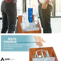 Outlet 12-Slot Roll File Box, Walnut, 22