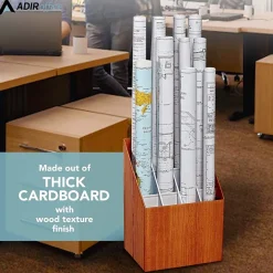 Outlet 12-Slot Roll File Box, Walnut, 22