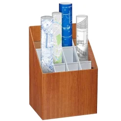 Outlet 12-Slot Roll File Box, Walnut, 22