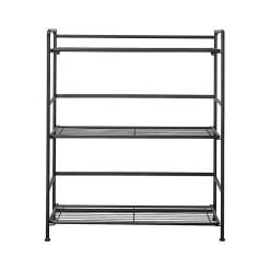 Sale FlipShelf 3-Shelf Steel Rack, 30.5" x 26.75" x 12", Black (38703) Shelving