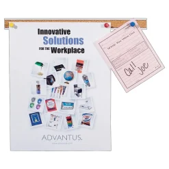 Online Grip-A-Strip Cork Map Rail, Satin Frame, 0.08' x 8' (2026) Bulletin
