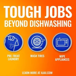 Ajax Super Degreaser Liquid Dish Soap, Lemon, 28 oz. (144673)