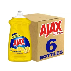 Ajax Ultra Super Degreaser Dish Soap, Lemon, 52 fl. oz., 6/Carton (149861CT)