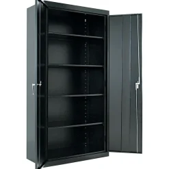 Clearance Adjustable Storage Cabinet, Black, 4-Shelf, 36"W x 18"D x 72"H Storage Cabinets
